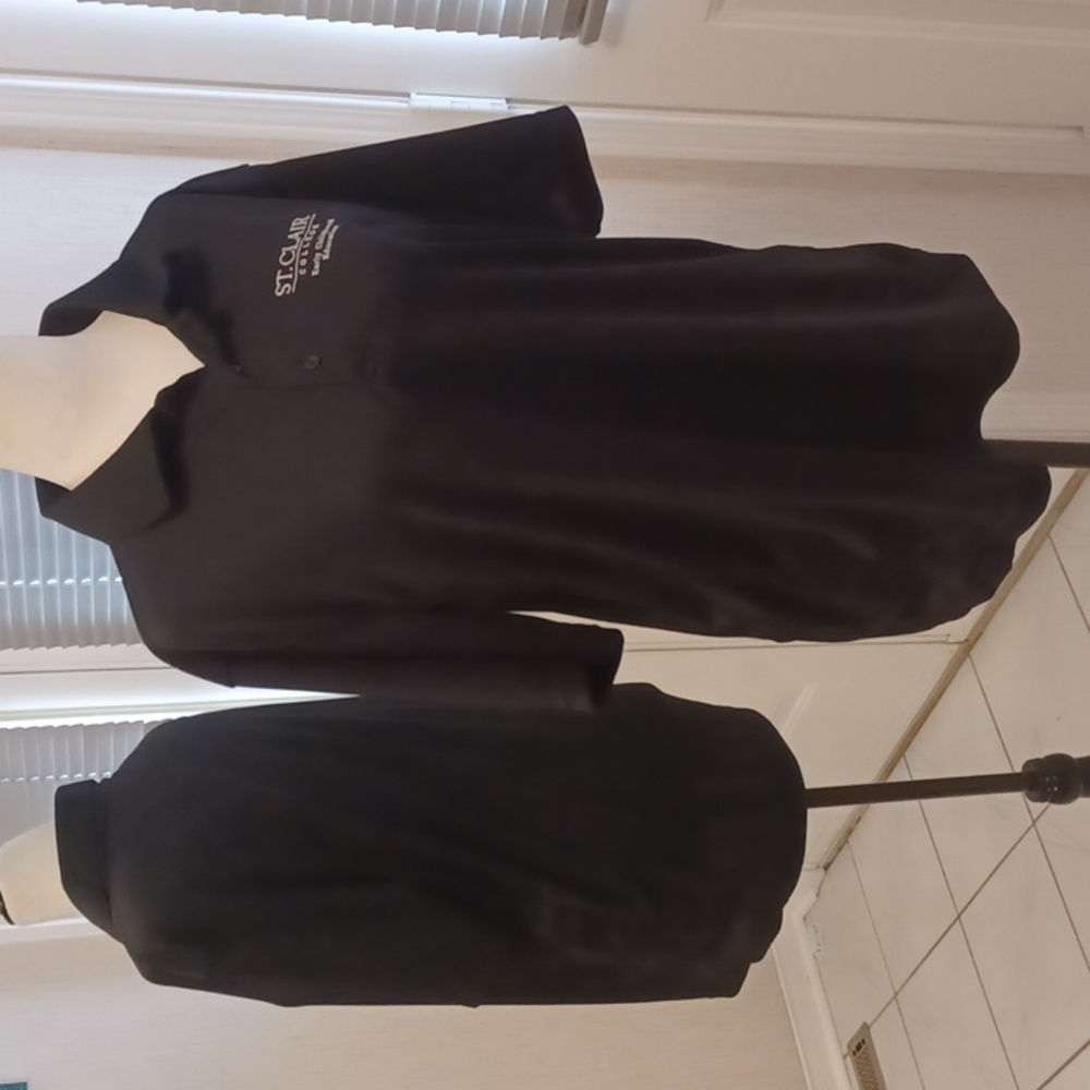 4/$80 Black "College" Polo Shirt - Size Small